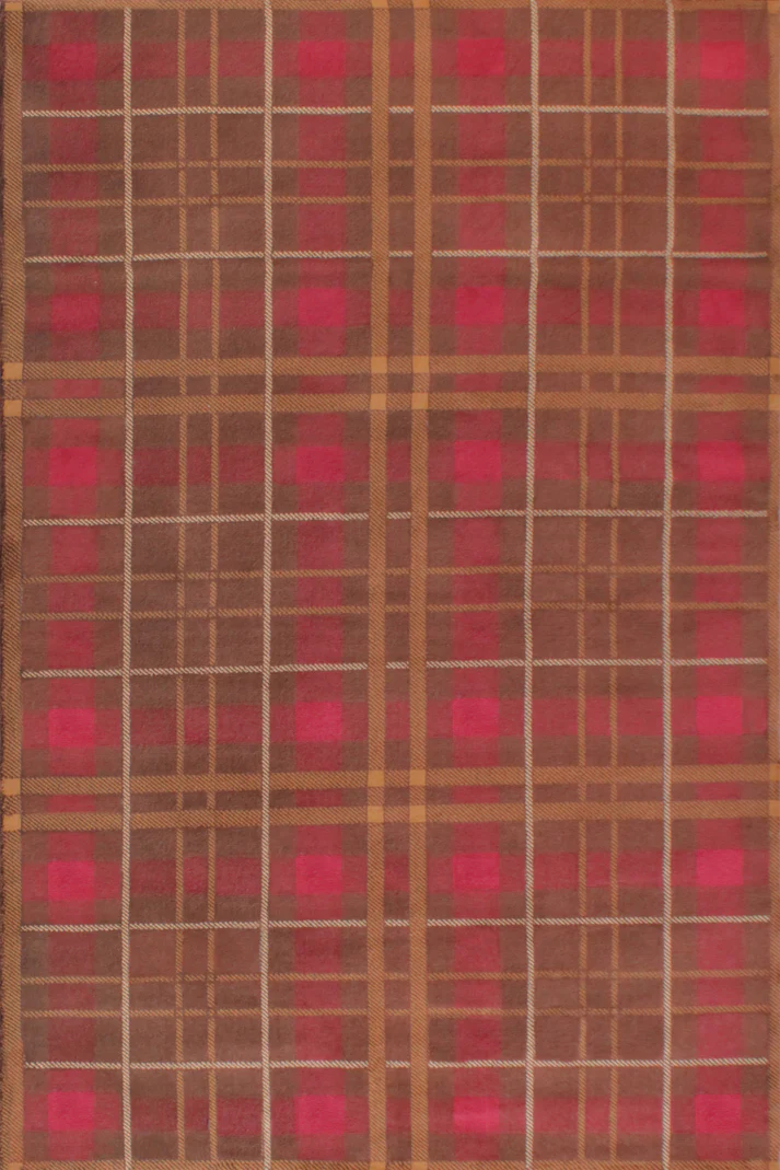 Tartan Check Brown Rug