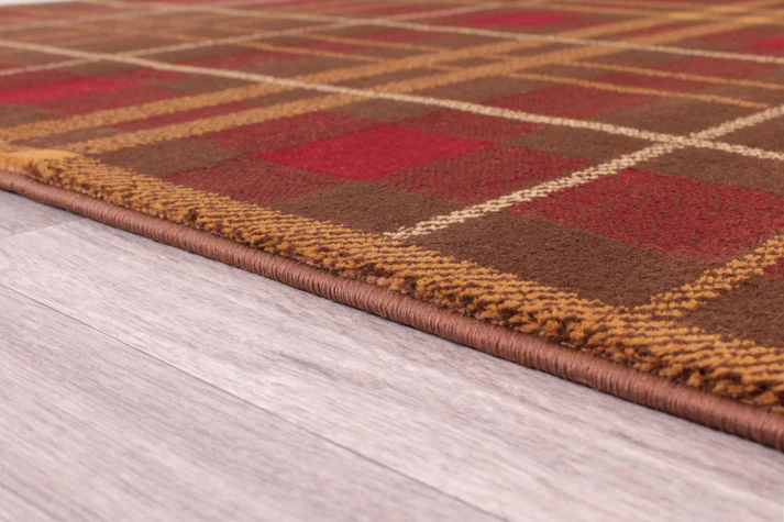 Tartan Check Brown Rug