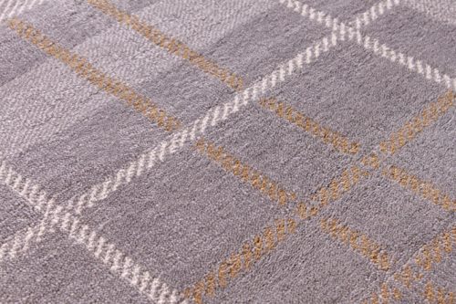 Tartan Grey & Ochre Rug