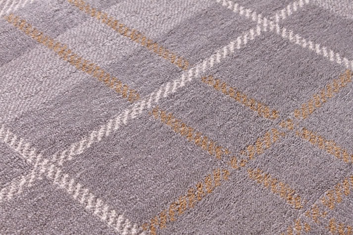 Tartan Grey & Ochre Rug