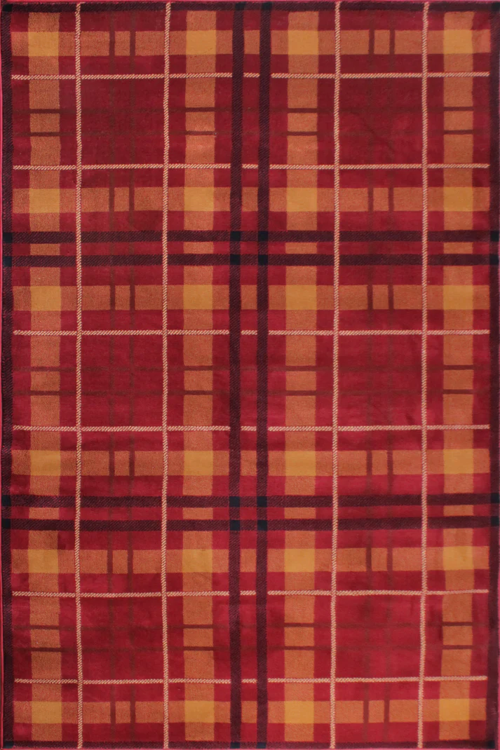 Tartan Check Red Rug