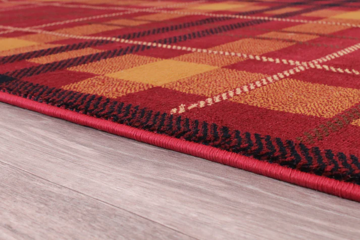 Tartan Check Red Rug