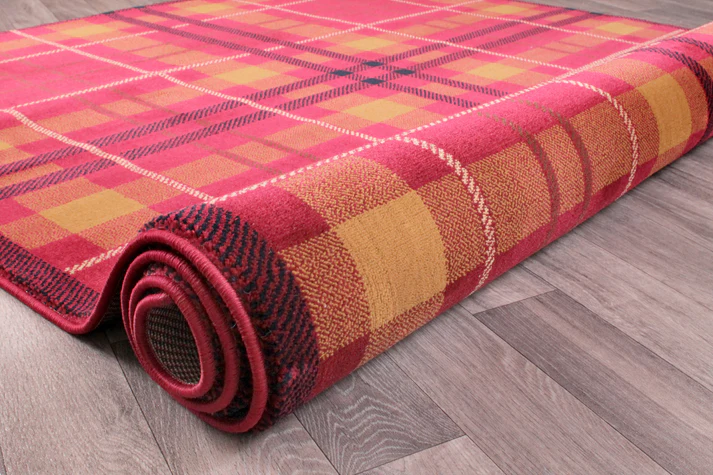 Tartan Check Red Rug