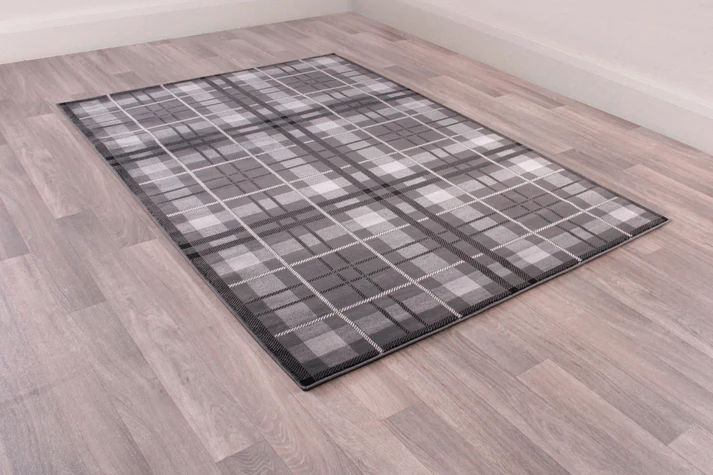 Tartan Check Grey Rug