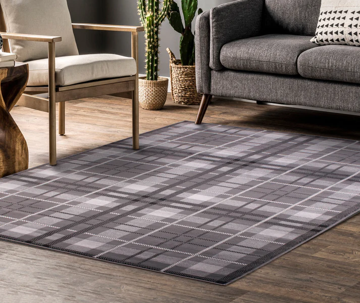 Tartan Check Grey Rug