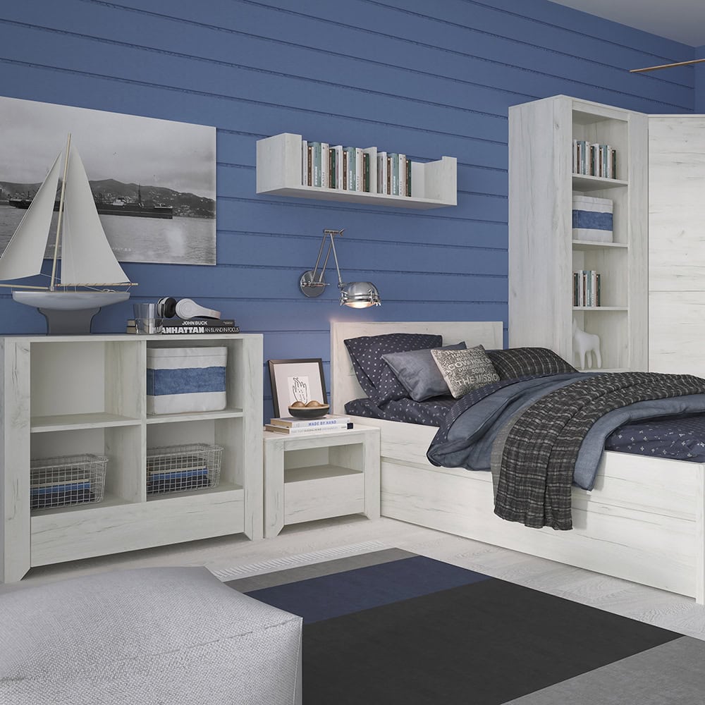 3 Piece Bundle, Bedside, Chest and 2 Door 2 Drawer Wardrobe