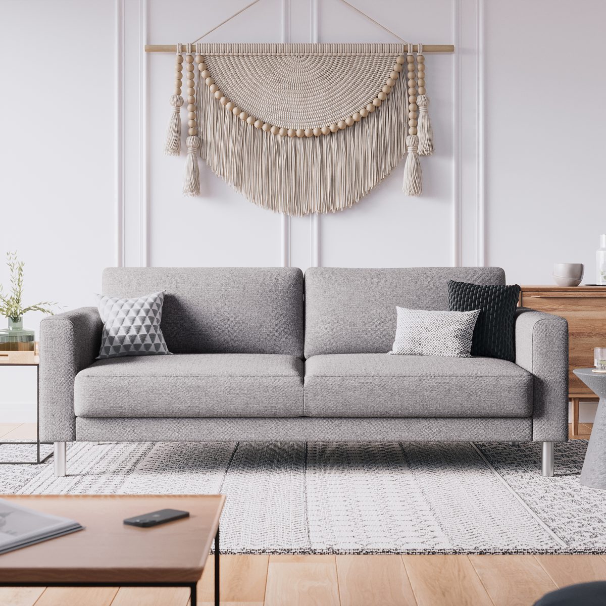 Richgrove 3 Seater Sofa, Nova Light Grey