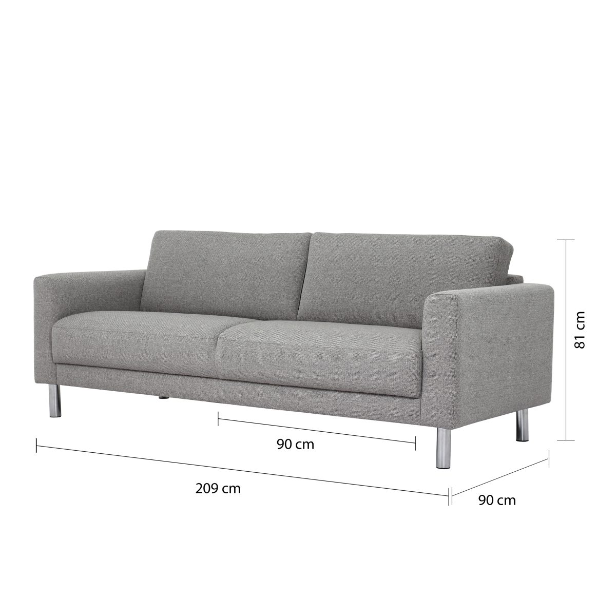 Richgrove 3 Seater Sofa, Nova Light Grey