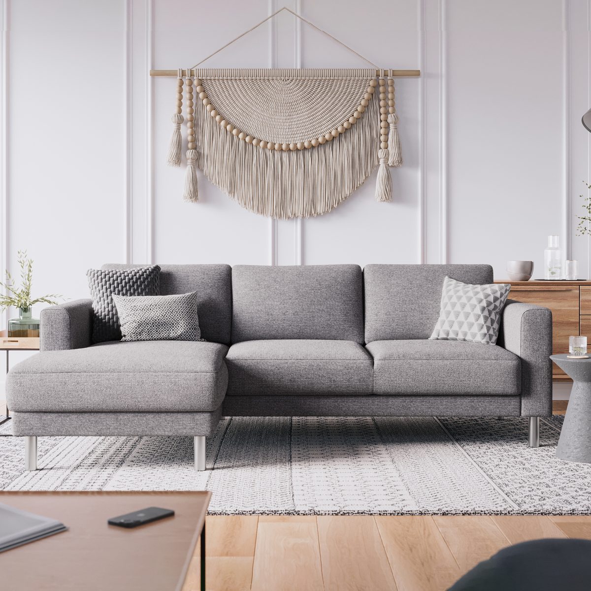 Richgrove Chaiselongue Sofa (LH), Nova Light Grey