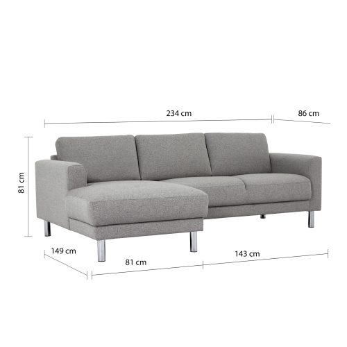 Richgrove Chaiselongue Sofa (LH), Nova Light Grey