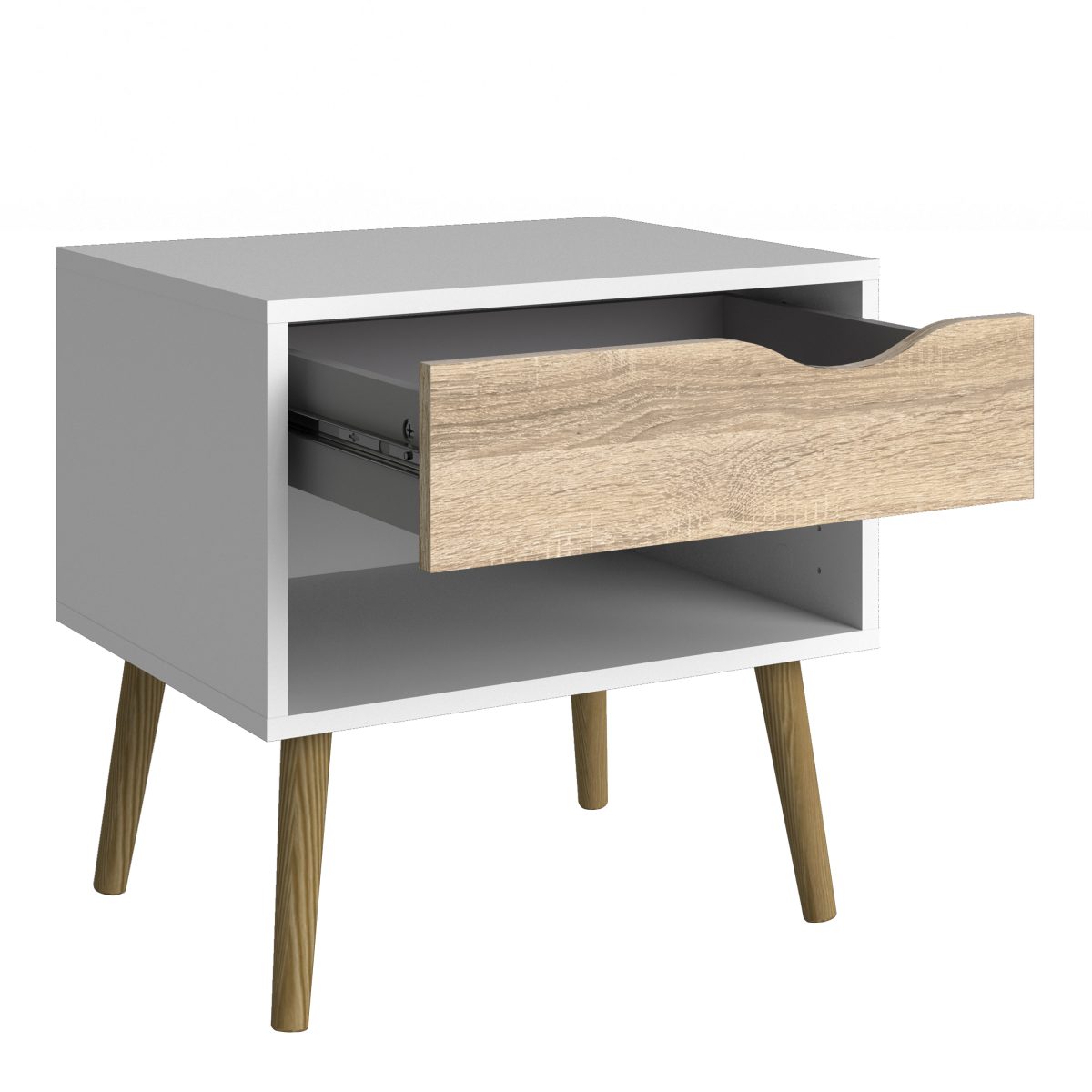 3 Piece Bedroom Set, Dbl Bed White & Oak