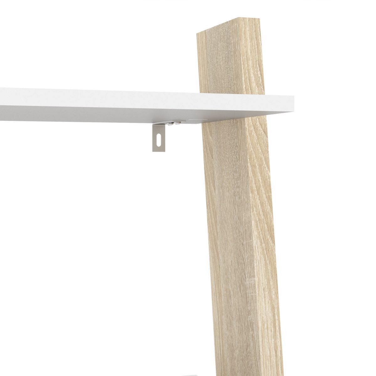 Hendre Bookcase with Drawer, White and Oak