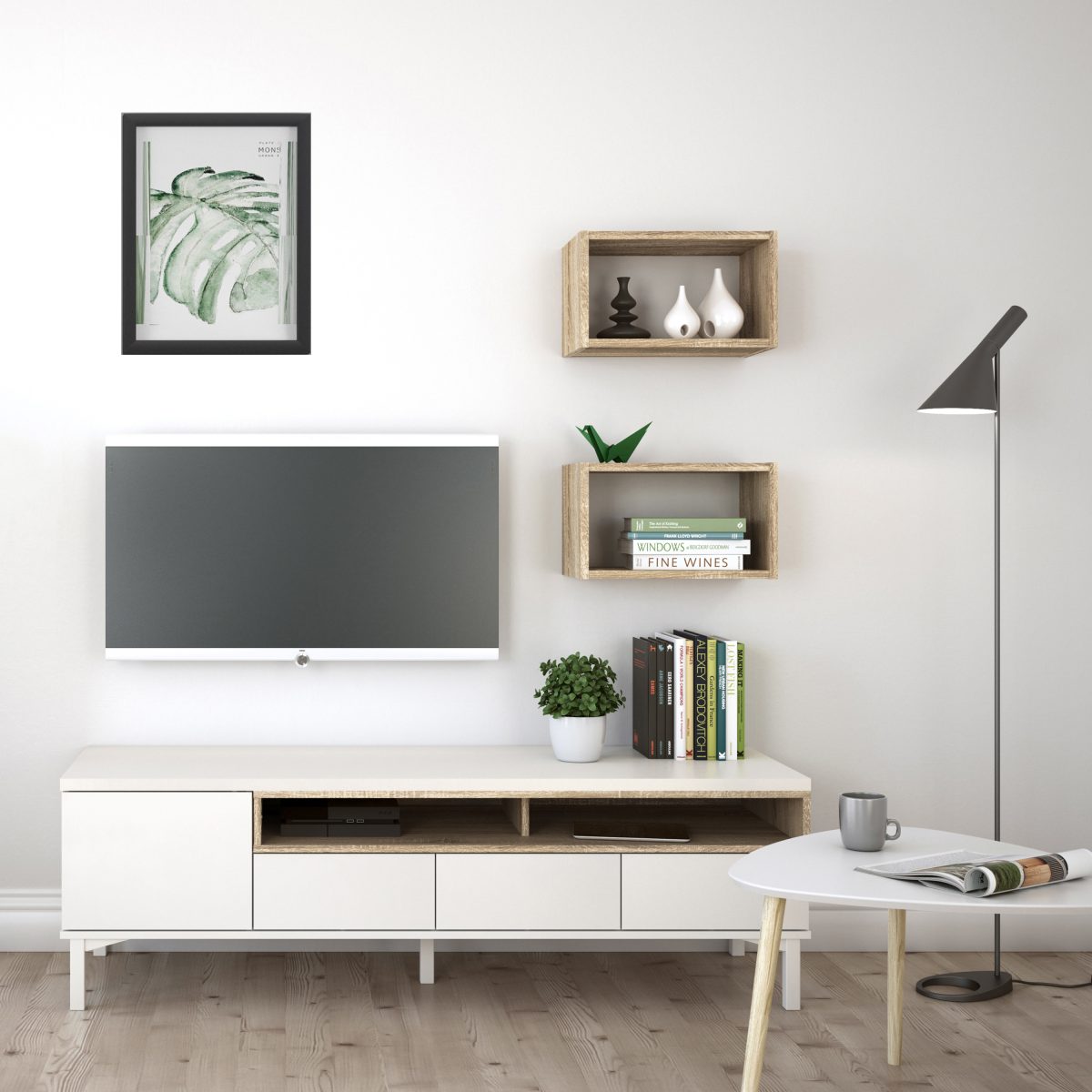 Cordele Wall Shelf Unit, Oak