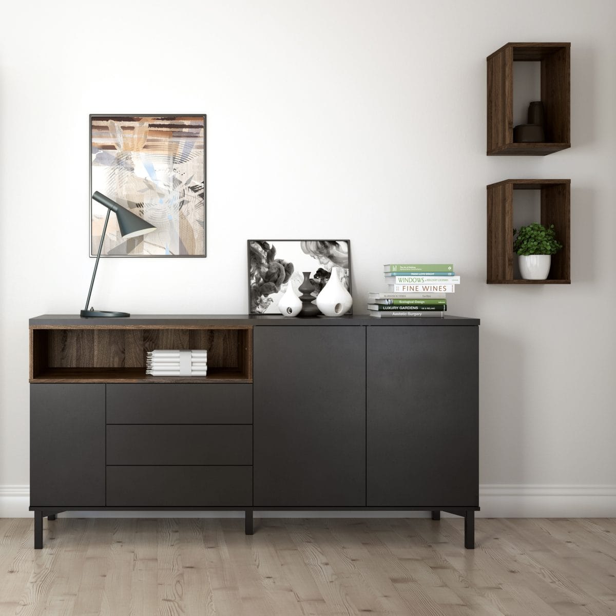 Cordele Wall Shelf Unit, Walnut