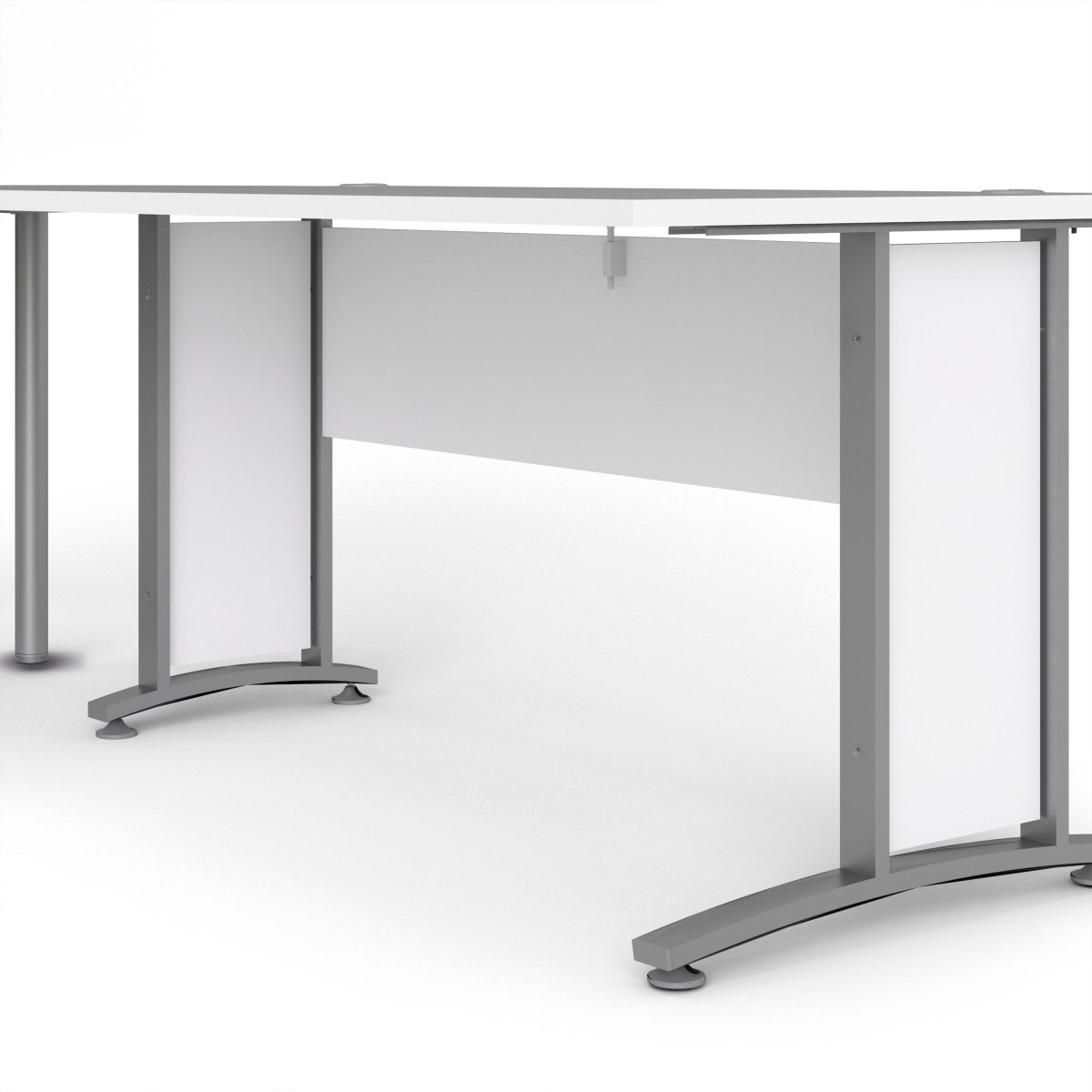 Connel 150cm Desk, White & Silver Grey