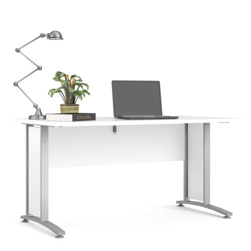 Connel 150cm Desk, White & Silver Grey