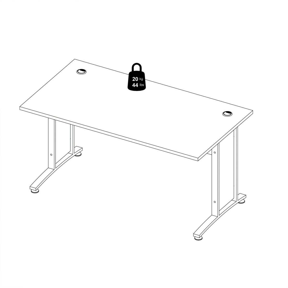 Connel 150cm Desk, Oak & Silver Grey