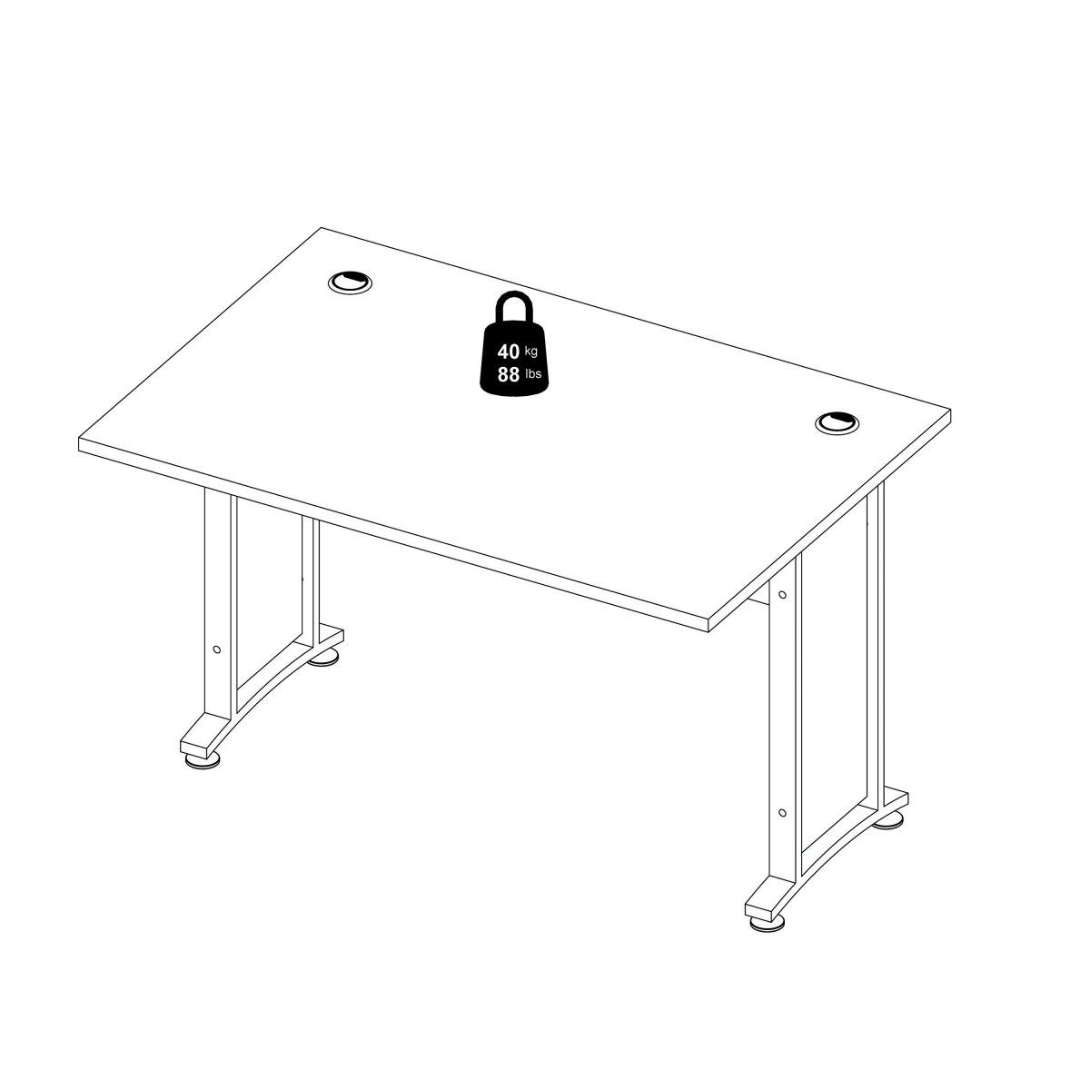 Connel 120cm Desk, Black woodgrain & White