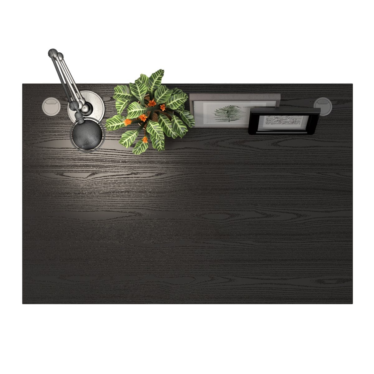 Connel 120cm Desk, Black woodgrain & White