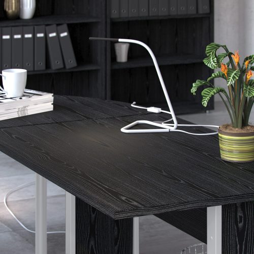 Connel 120cm Desk, Black woodgrain & White