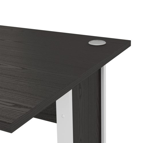 Connel 120cm Desk, Black woodgrain & White