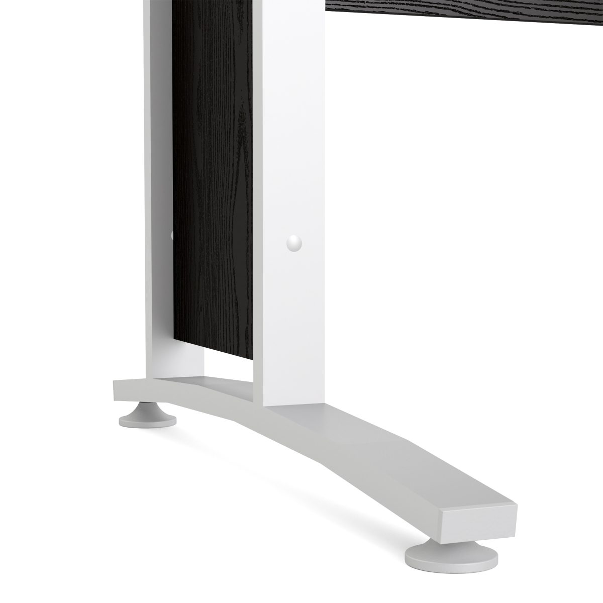 Connel 120cm Desk, Black woodgrain & White