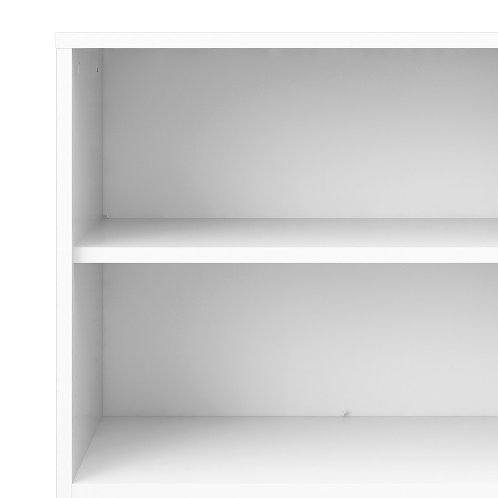 Bookcase 3 Shelves with 2 Doors in White