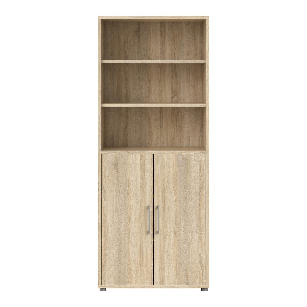 Bookcase 4 Shelves with 2 Doors in Oak