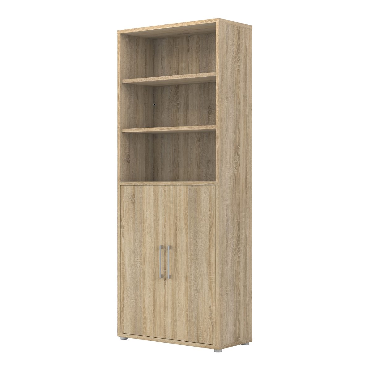 Bookcase 4 Shelves with 2 Doors in Oak