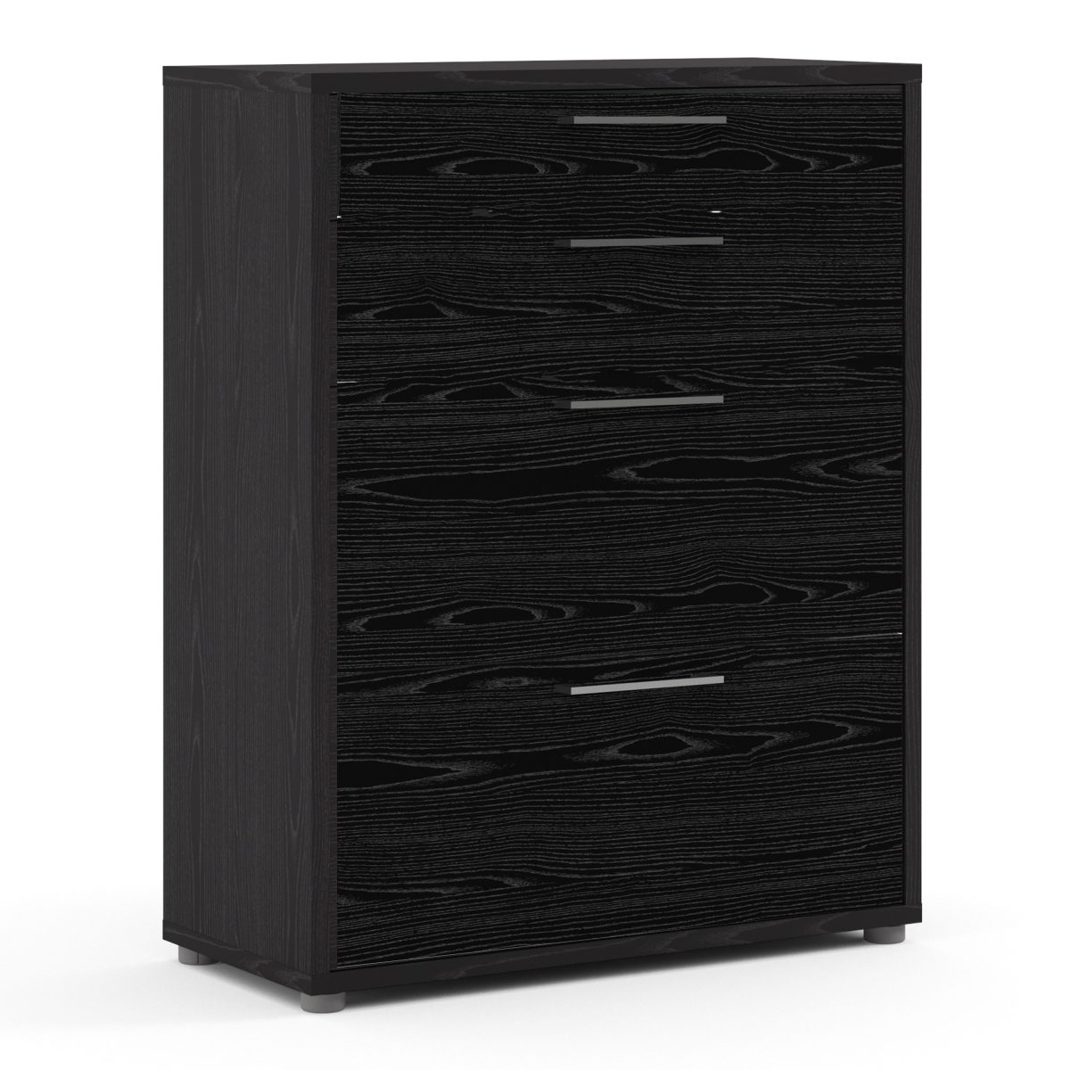 Office Storage With 2 Drawers + 2 File Drawers In Black Woodgrain