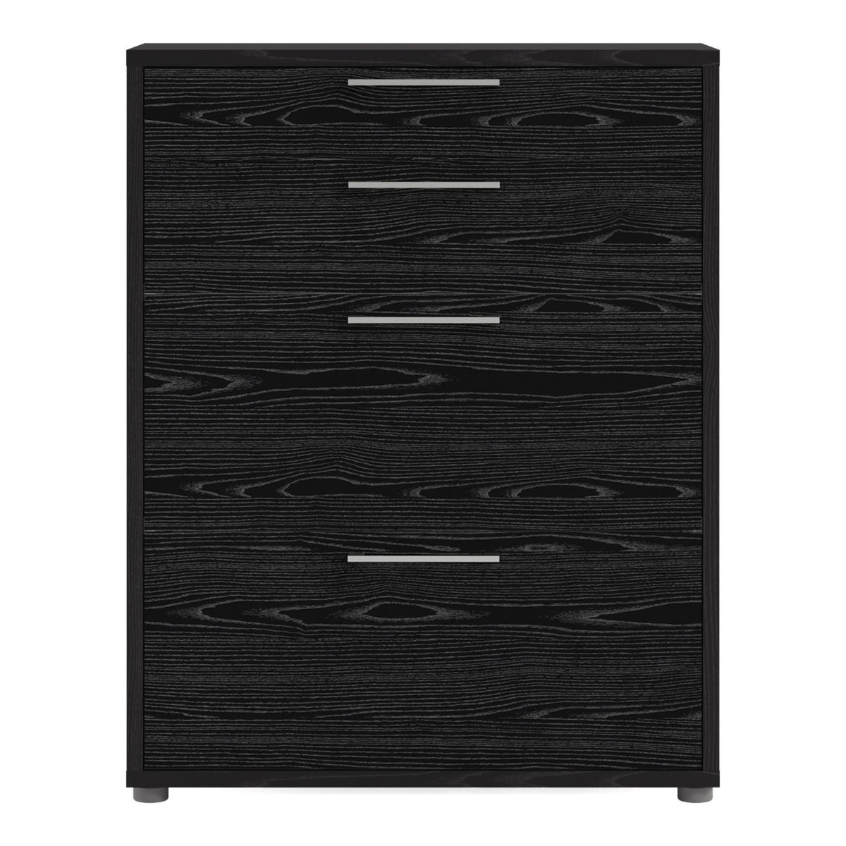 Office Storage With 2 Drawers + 2 File Drawers In Black Woodgrain