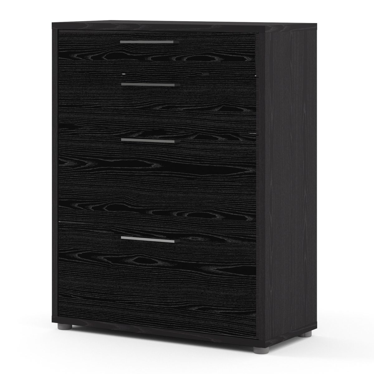 Office Storage With 2 Drawers + 2 File Drawers In Black Woodgrain