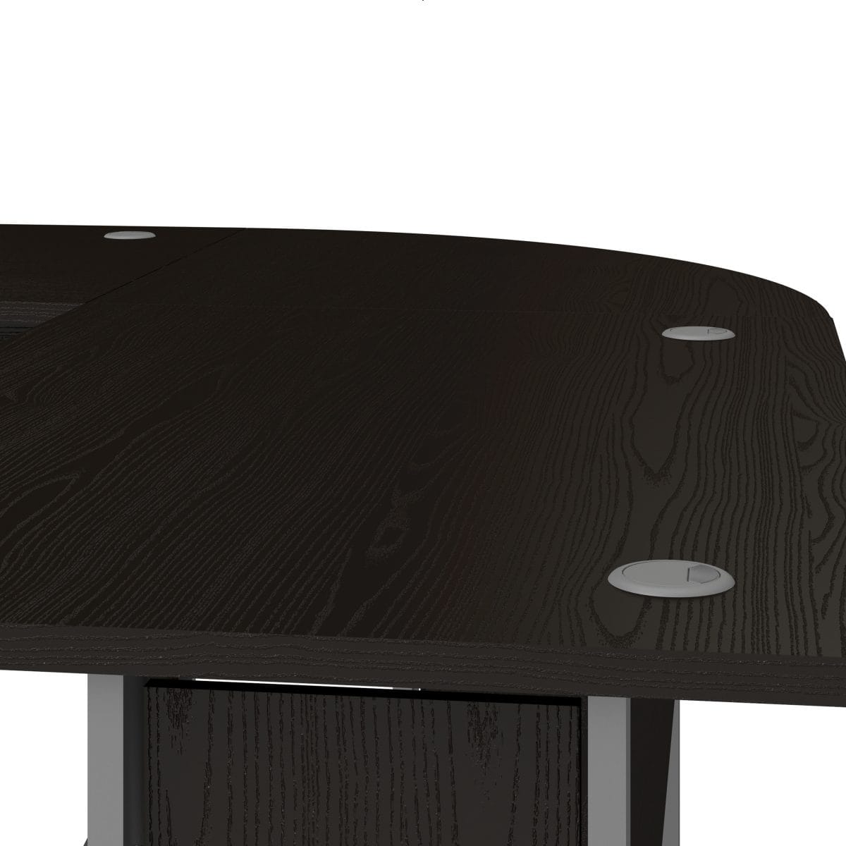 Connel Corner Desk Top, Black Woodgrain & Silver Grey