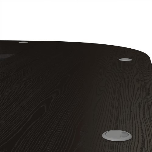 Connel Corner Desk Top, Black Woodgrain & White