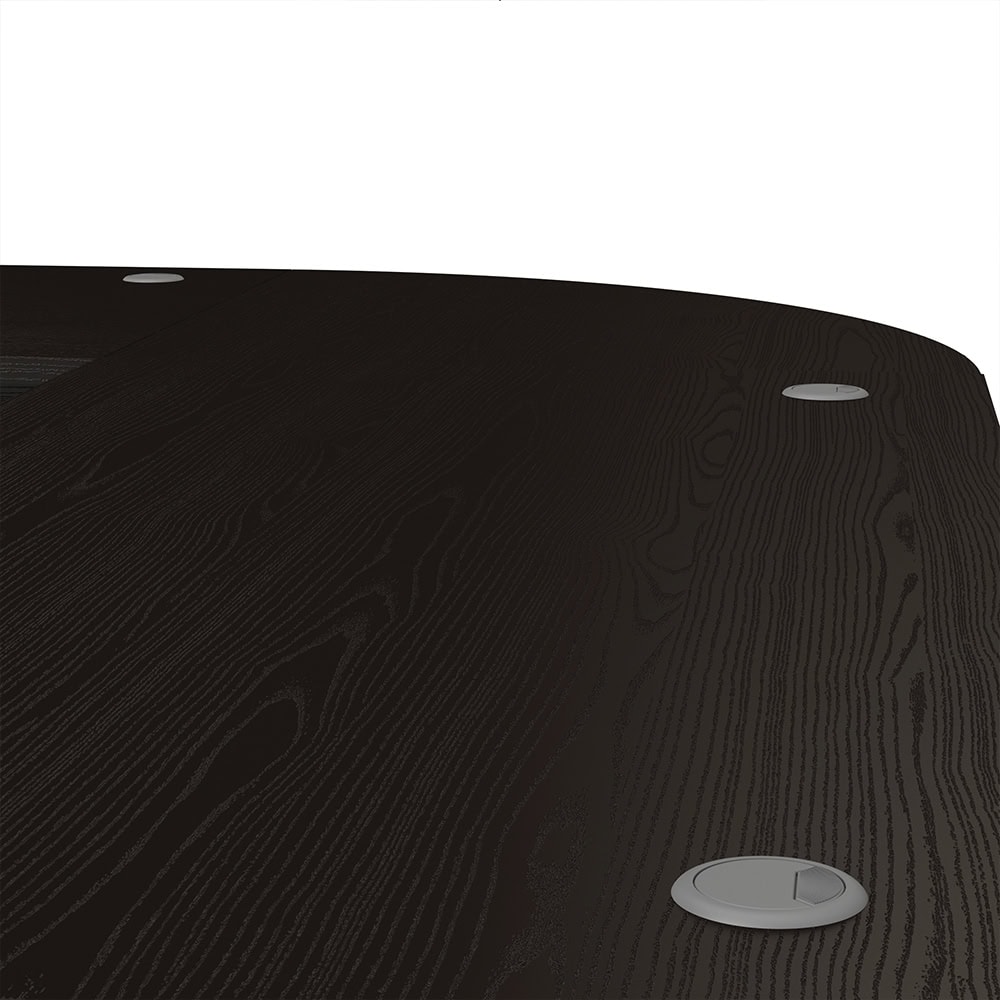 Connel Corner Desk Top, Black Woodgrain & White