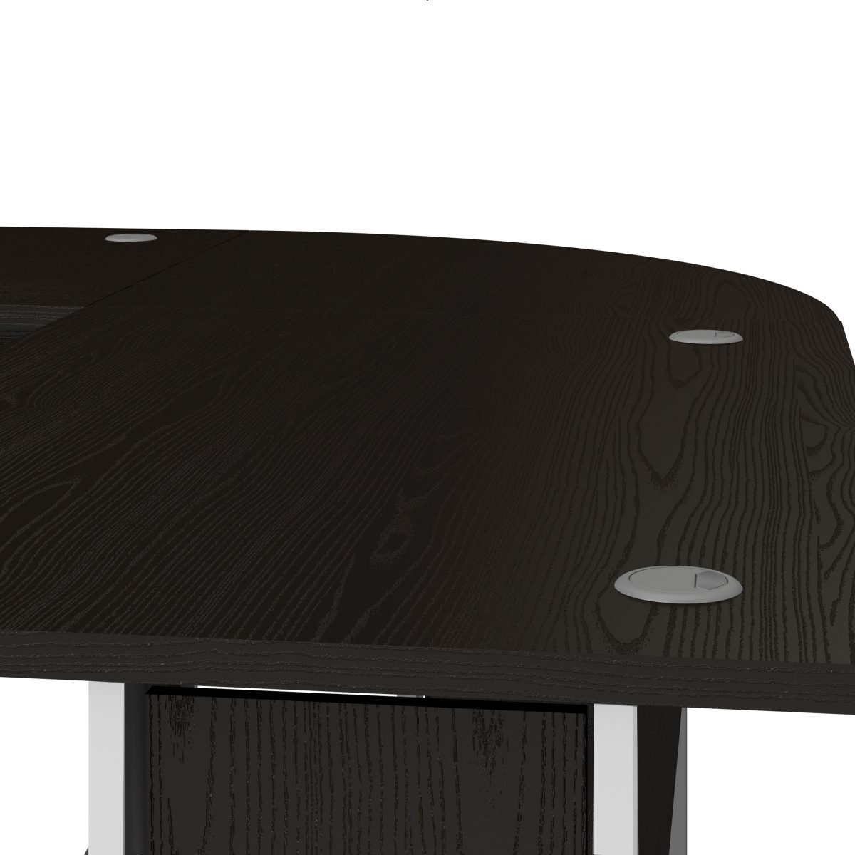 Connel Corner Desk Top, Black Woodgrain & White