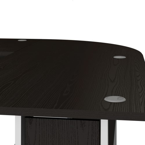 Connel Corner Desk Top, Black Woodgrain & White