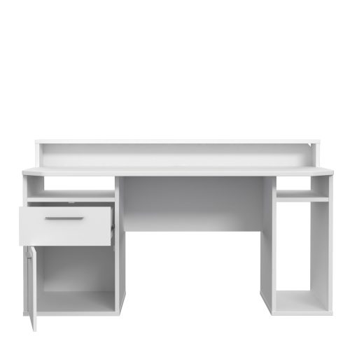 Nexus White Gaming Desk with Blue LED Lighting