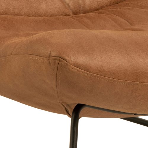 Columbus Sledge Base Accent Chair, Brown Leather