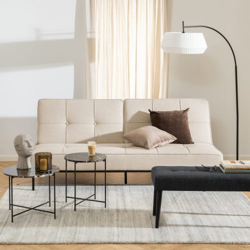 Askern Marble Side Table, Brown 42cm