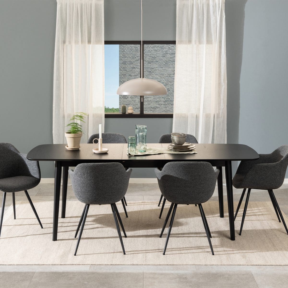 Harlaxton Rectangular Dining Table, Black