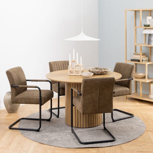 Marton Set of 2 Dining Chairs, Light Brown