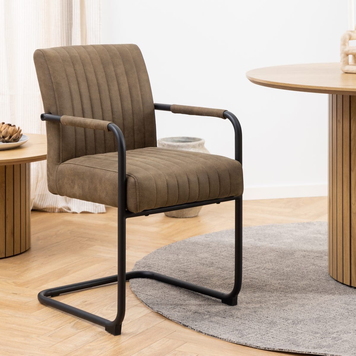 Marton Set of 2 Dining Chairs, Light Brown