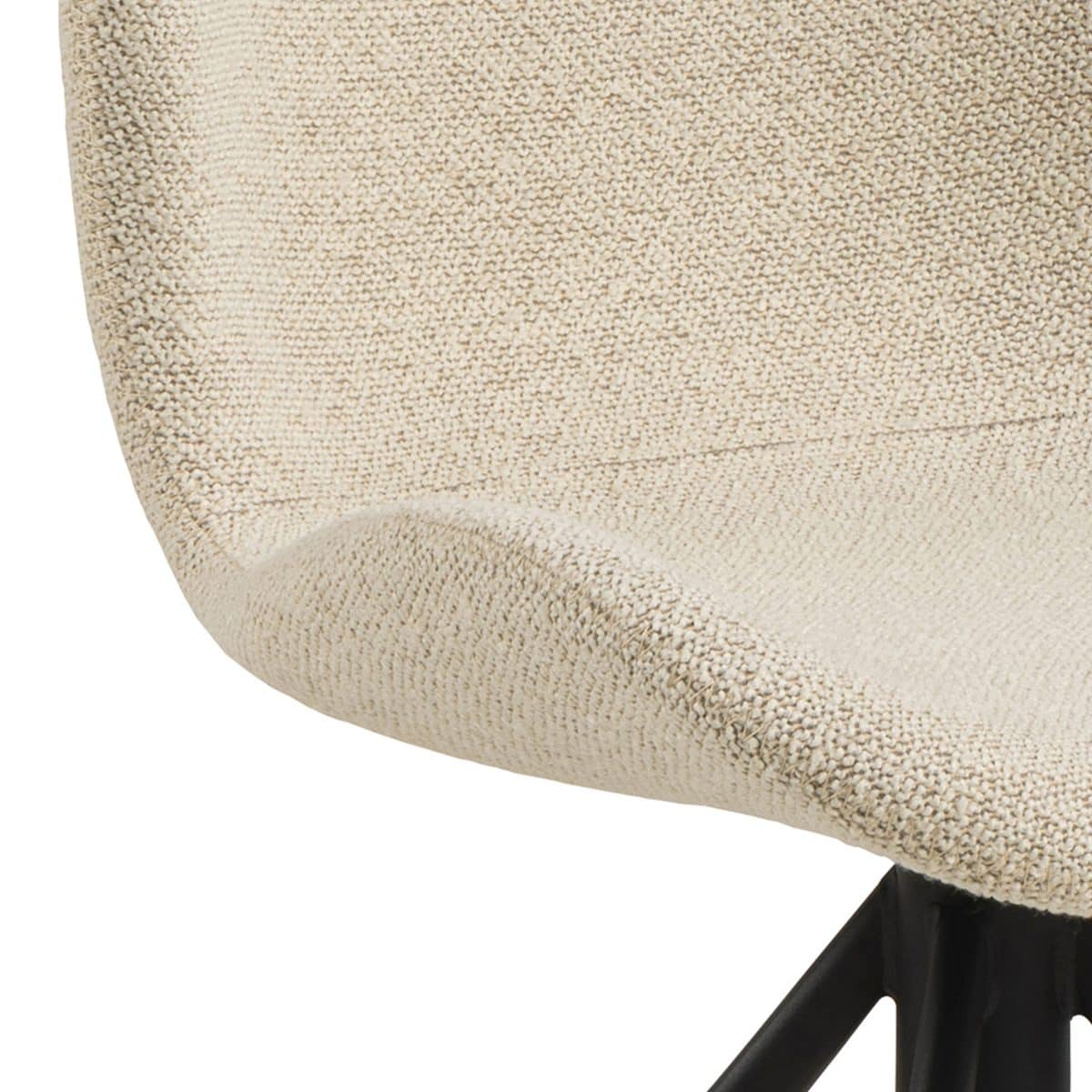 Ridley Set of 2 Swivel Dining Chairs, Cream