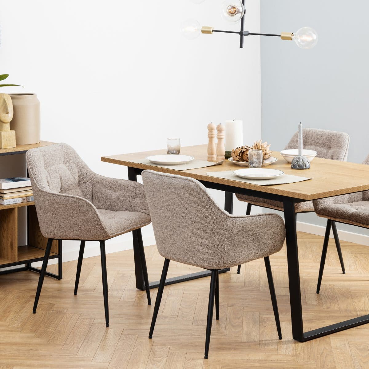 Oakamoor Dining Arm Chair, Beige.