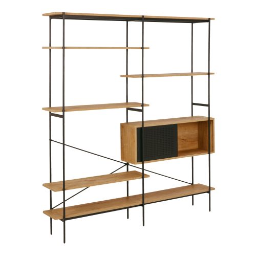 Llanrhos Bookcase, Oak & Black