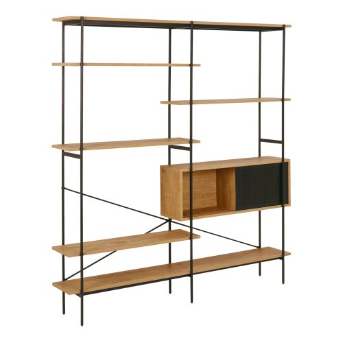 Llanrhos Bookcase, Oak & Black