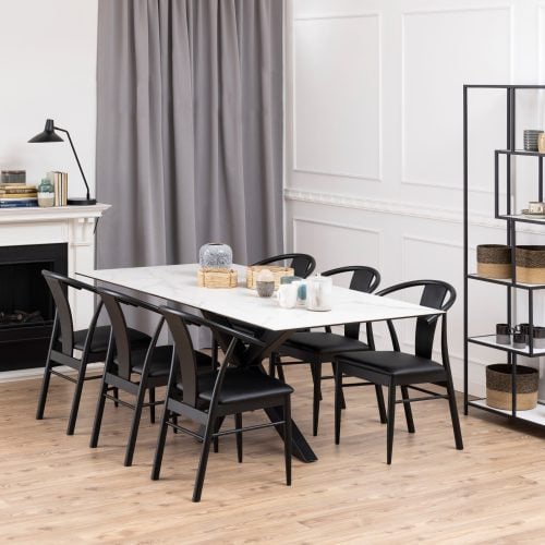 Caernarfon Ceramic Dining Table, White