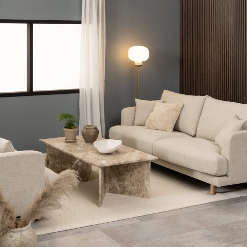 Hinton Rectangular Coffee Table in Brown Marble