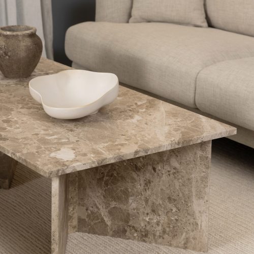 Hinton Rectangular Coffee Table in Brown Marble